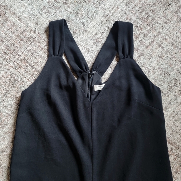 Wilfred Aritzia‎ Black Sleeveless Poly Crepe Cropped Wide Leg Jumpsuit Size XS - Picture 3 of 10